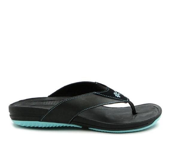 Jet Black-Blue Breeze Kuru KALA Sandal | VEX-395270