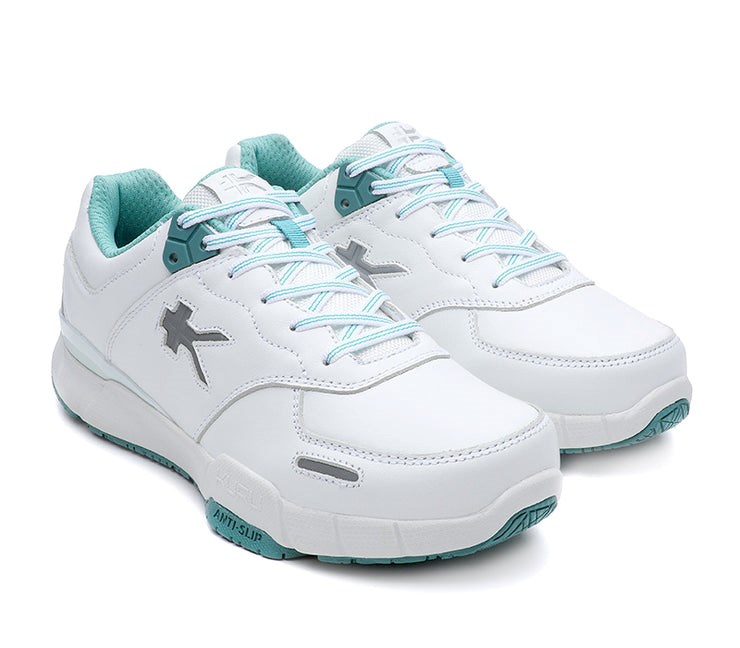 Bright White-TealMist Kuru KINETIC Anti-Slip Sneaker | VRQ-671240