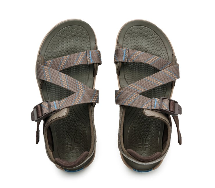 Cedar Brown-Mineral Blue Kuru CURRENT Sandal | DOL-819346