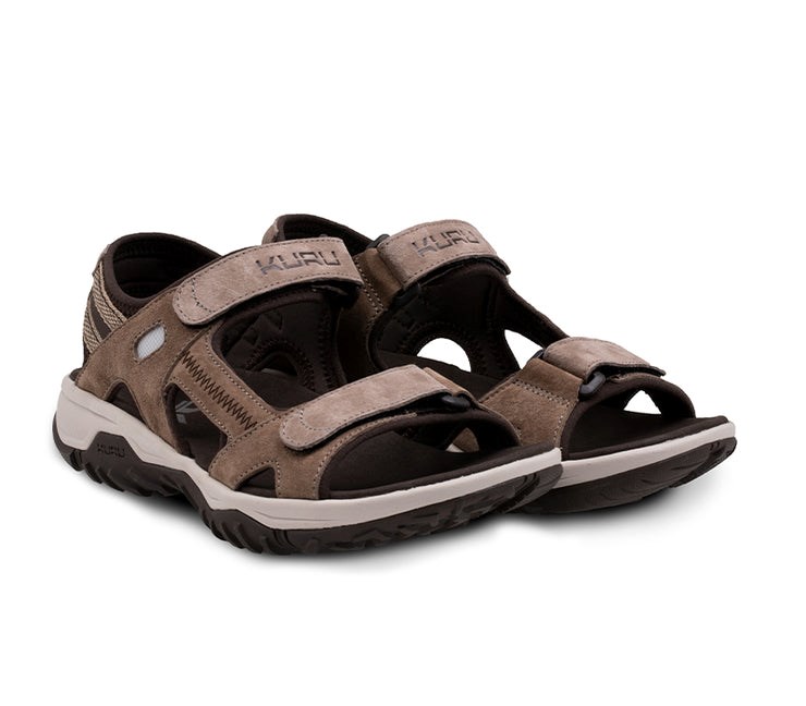 Cedar Brown-Vanilla Cream-Pale Khaki Kuru TREAD Sandal | GRZ-431295