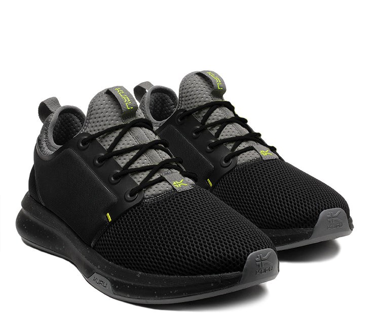 Jet Black-Citron Kuru ATOM Athletic Sneaker | PEN-974023