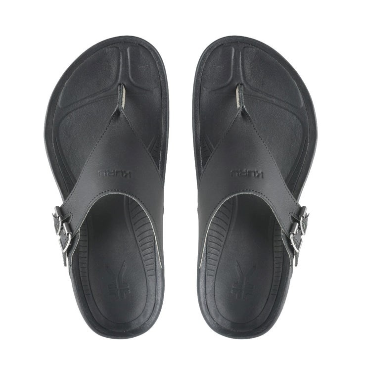 Jet Black Kuru SUOMI Sandal | KVL-527894