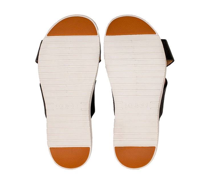 Jet Black-White-Gum Kuru BREEZE Slide Sandal | WNU-368950