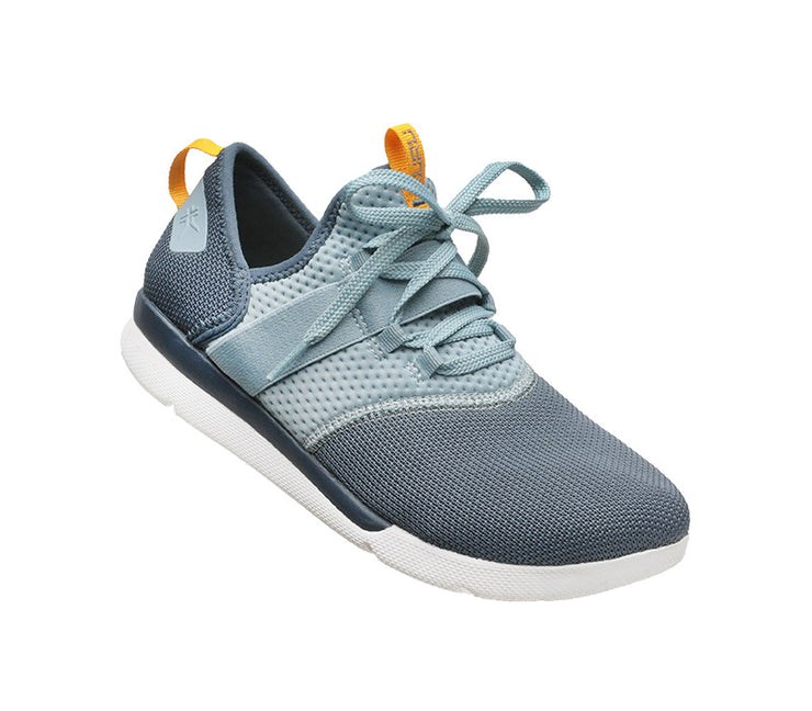 Orion Blue-White-OrangePop Kuru PIVOT Lace-up Elastic Sneaker | AXJ-608579