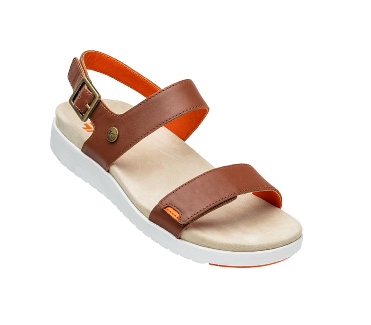 Walnut Brown-Blood Orange Kuru GLIDE Sandal | ELX-475368