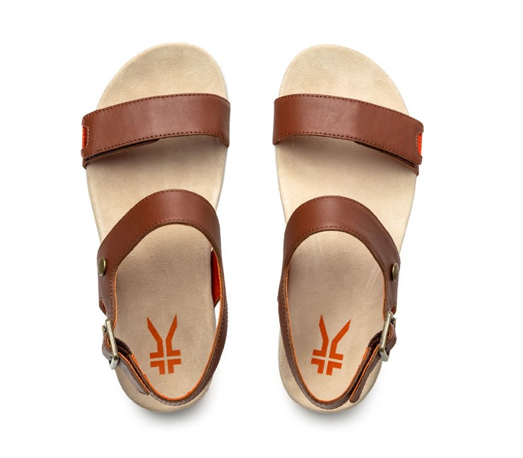 Walnut Brown-Blood Orange Kuru GLIDE Sandal | ELX-475368