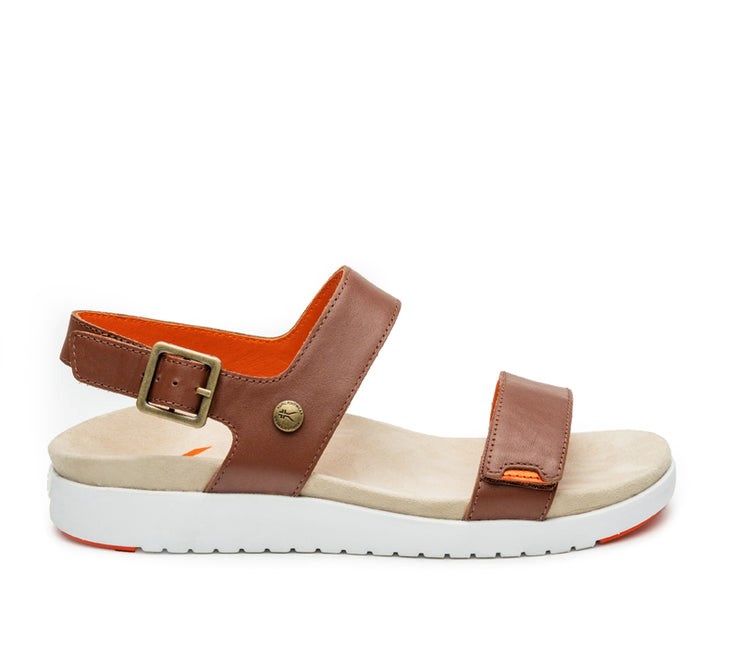 Walnut Brown-Blood Orange Kuru GLIDE Sandal | ELX-475368